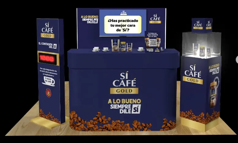 Render de diseño del stand SiCafé Gold